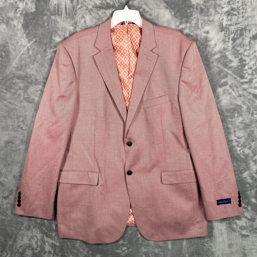 Alan Flusser Pink Blazer Mens XL 46 Lined Suit Jacket Sport Coat Floral